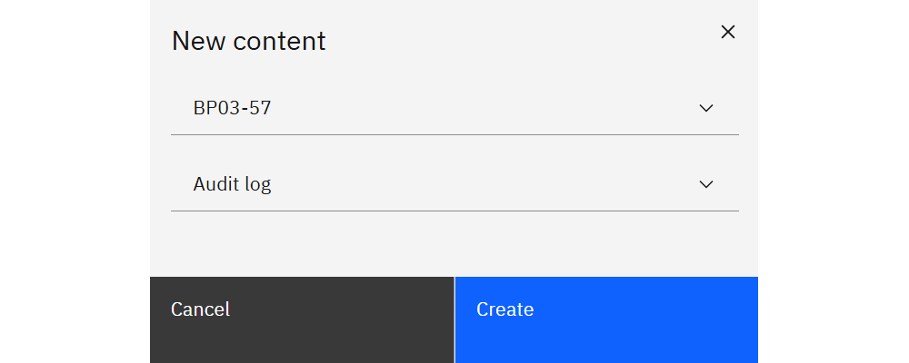 New content modal