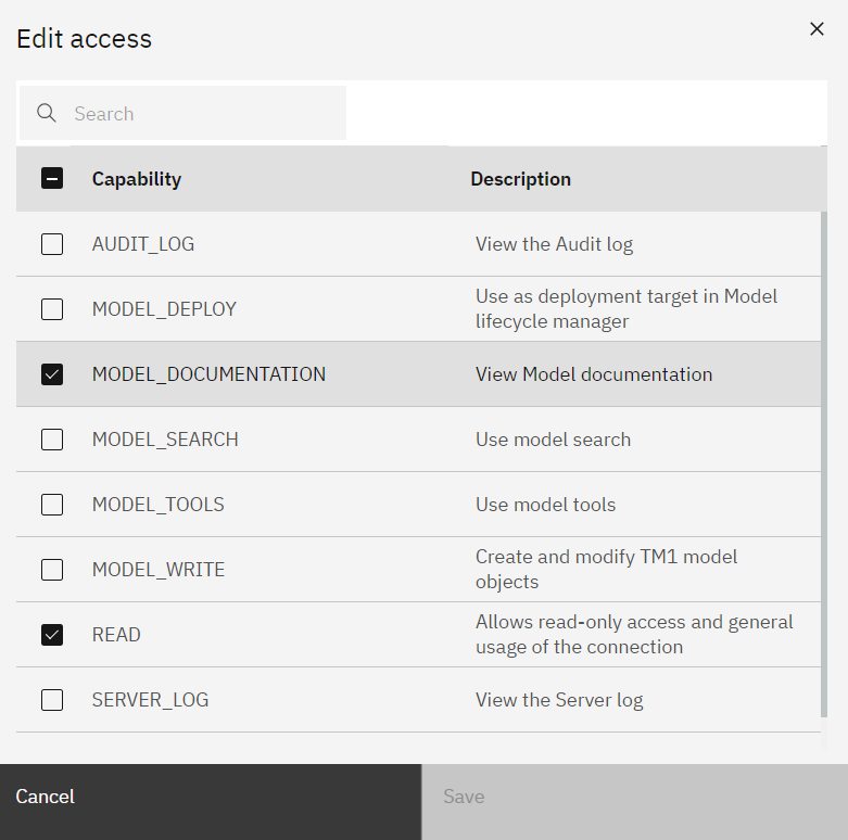 Edit connection access