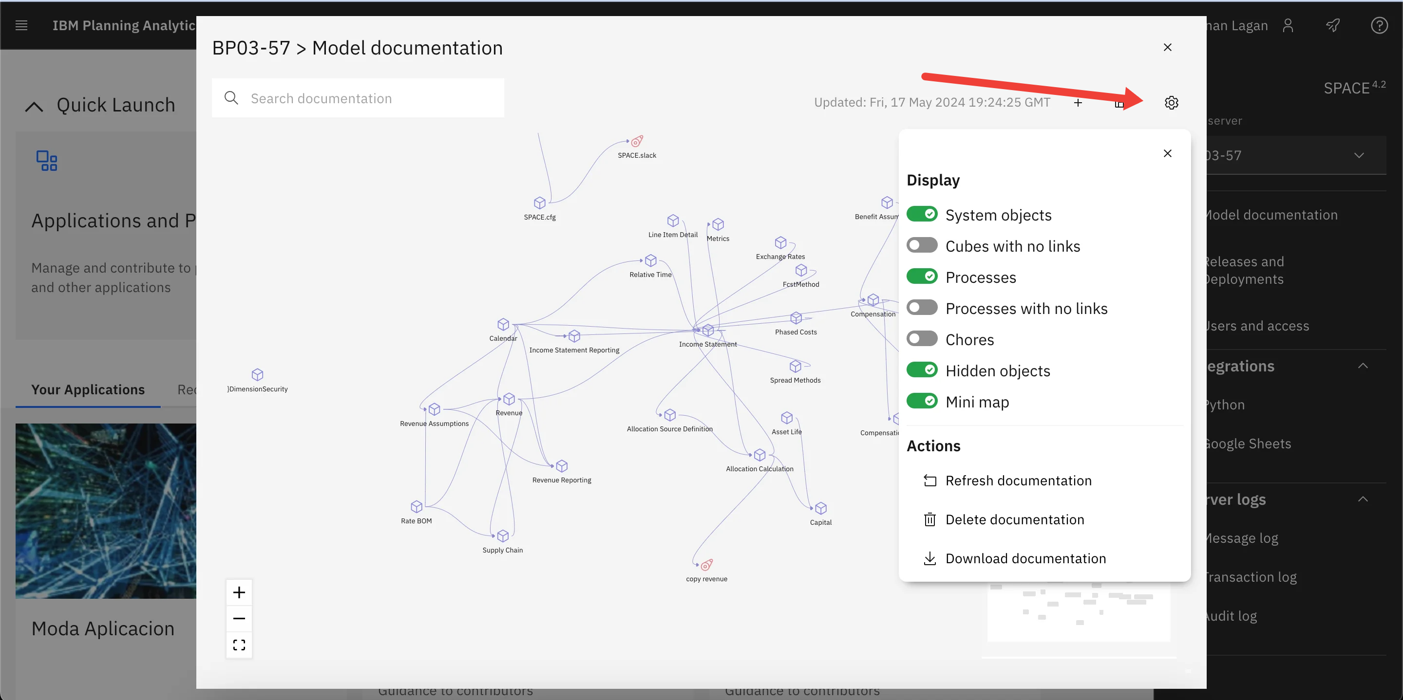 Diagram settings