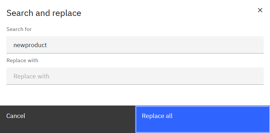 Search and replace flow